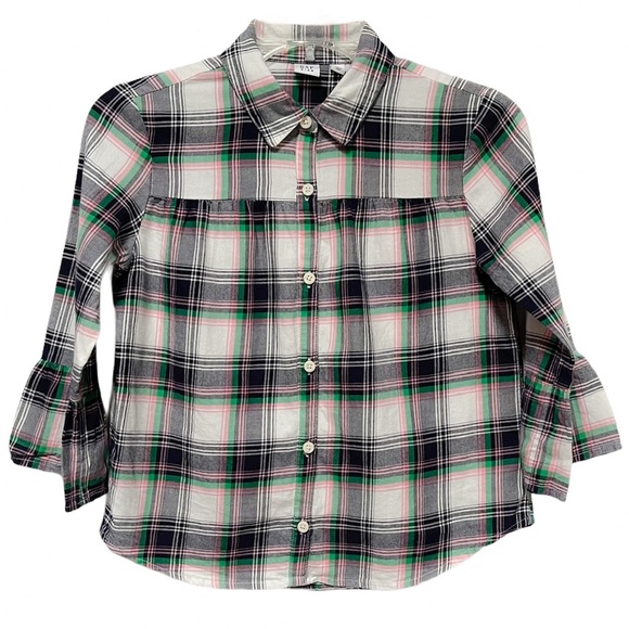 Gap Kids Pink Plaid Shirt With Bell Cuffs - Picture 7 of 7